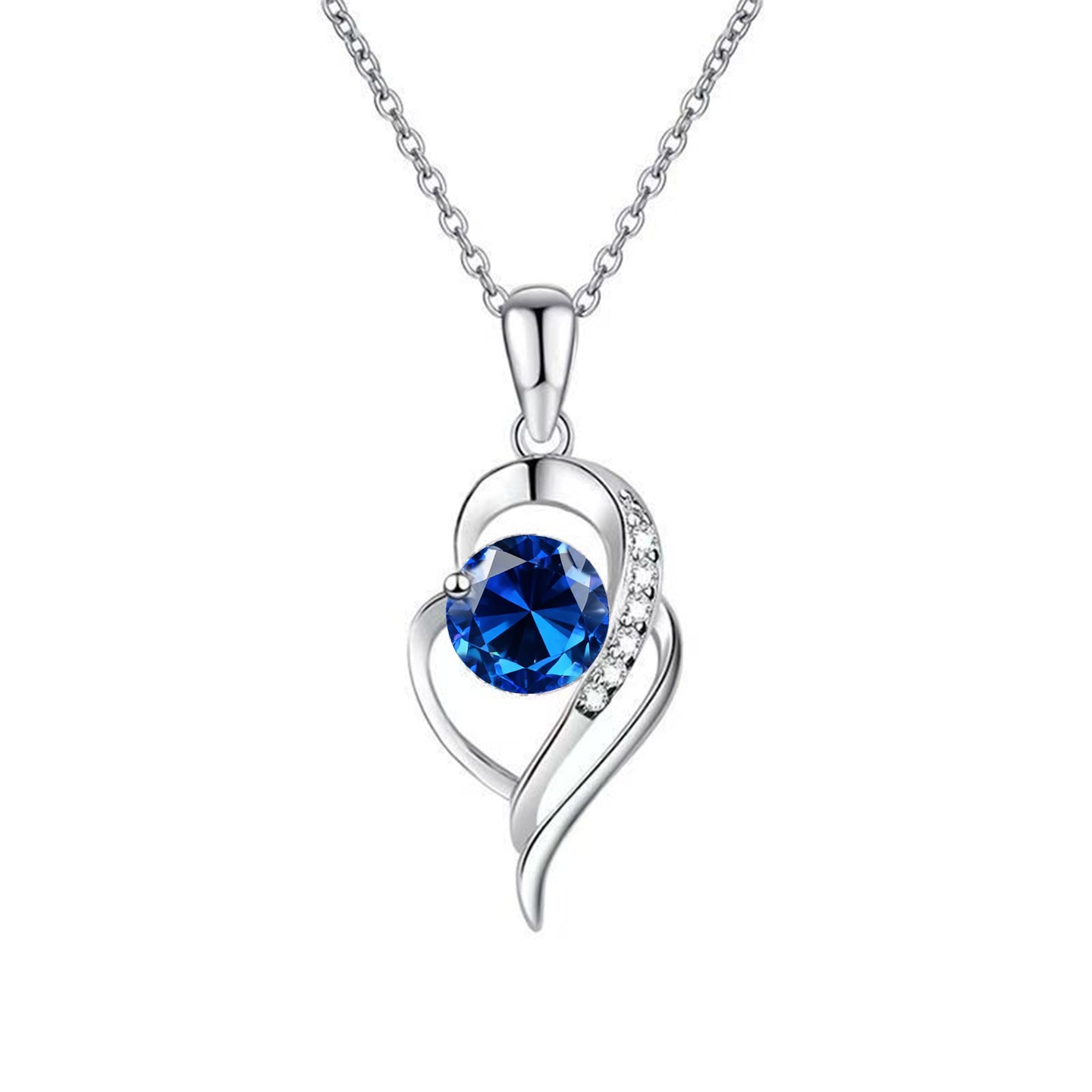 Heart Shape Pendant Necklace For Women In Copper With Zircon Inlay And Cable Chain