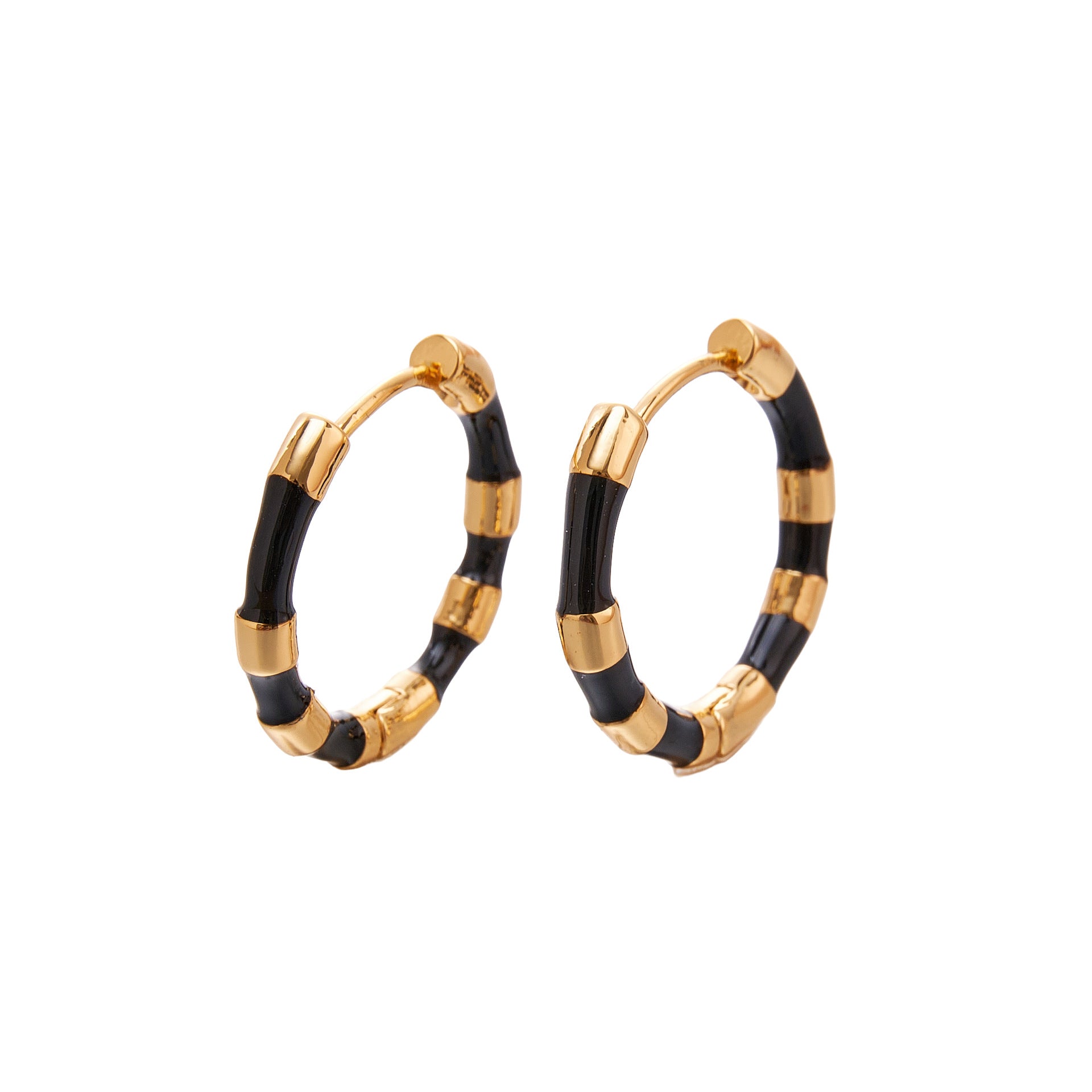 Enamel Circle Earrings For Women With Copper Alloy Ear Pins, Electroplated And 18K Real Gold Plated Finish