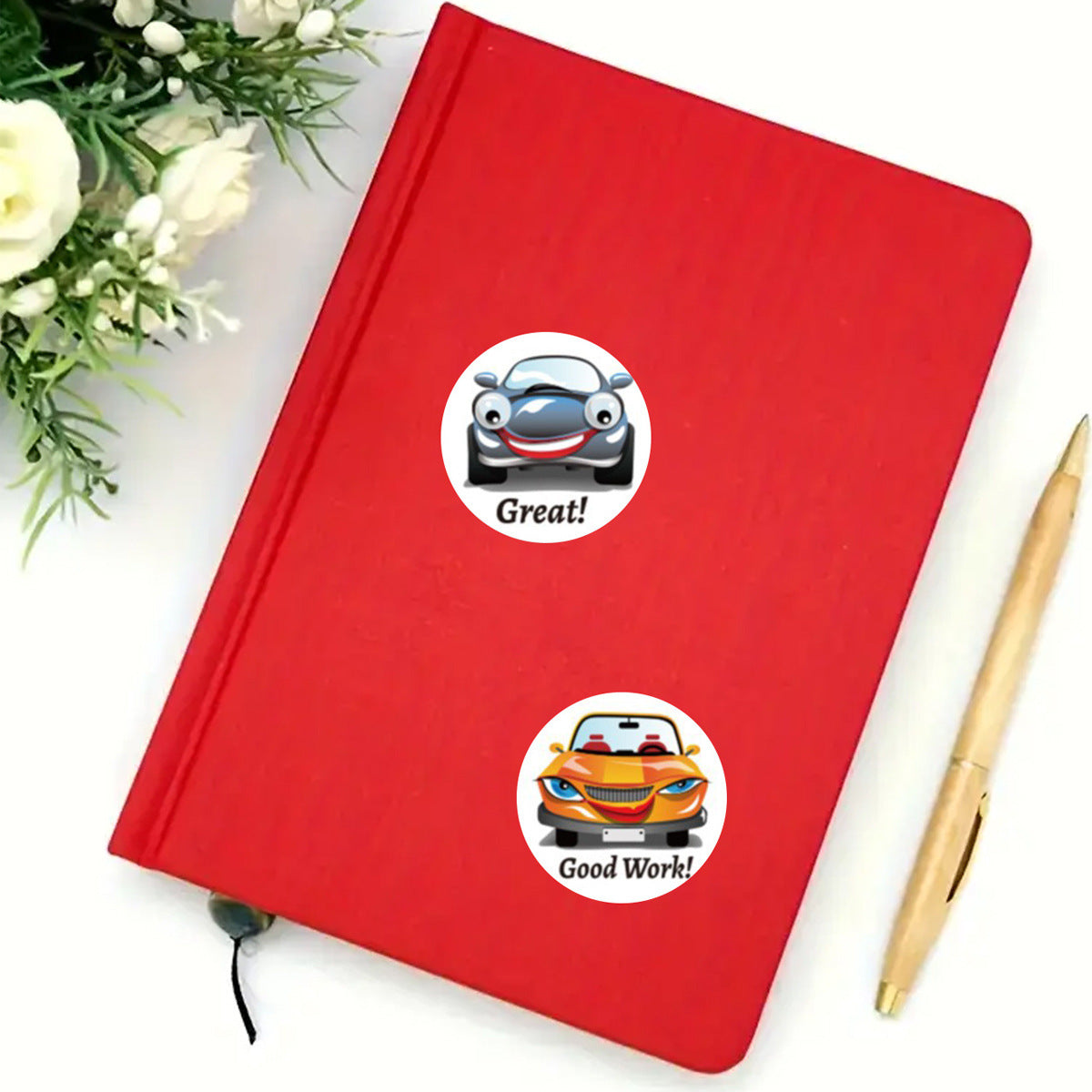 Cartoon Stickers 1 Roll Featuring Durable Copper Plate Material For Creative Stationery Use