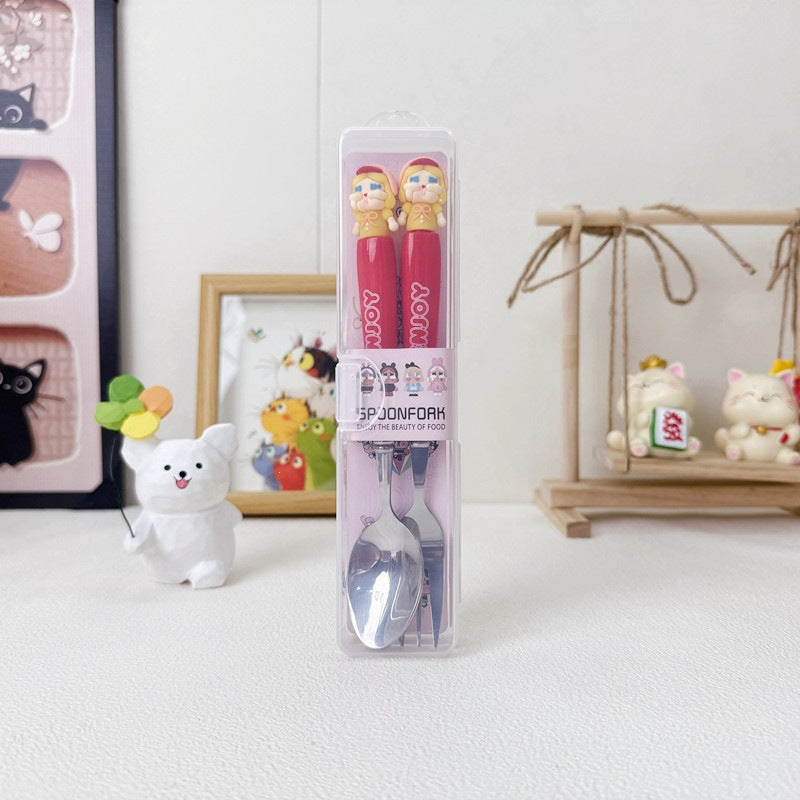 Cartoon Birthday Tableware Set Featuring Western Cutlery With Knife, Fork, And Spoon For Kids' Parties