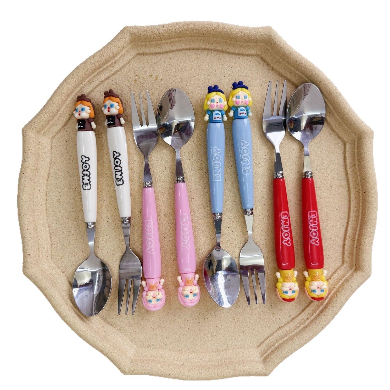 Cartoon Birthday Tableware Set Featuring Western Cutlery With Knife, Fork, And Spoon For Kids' Parties