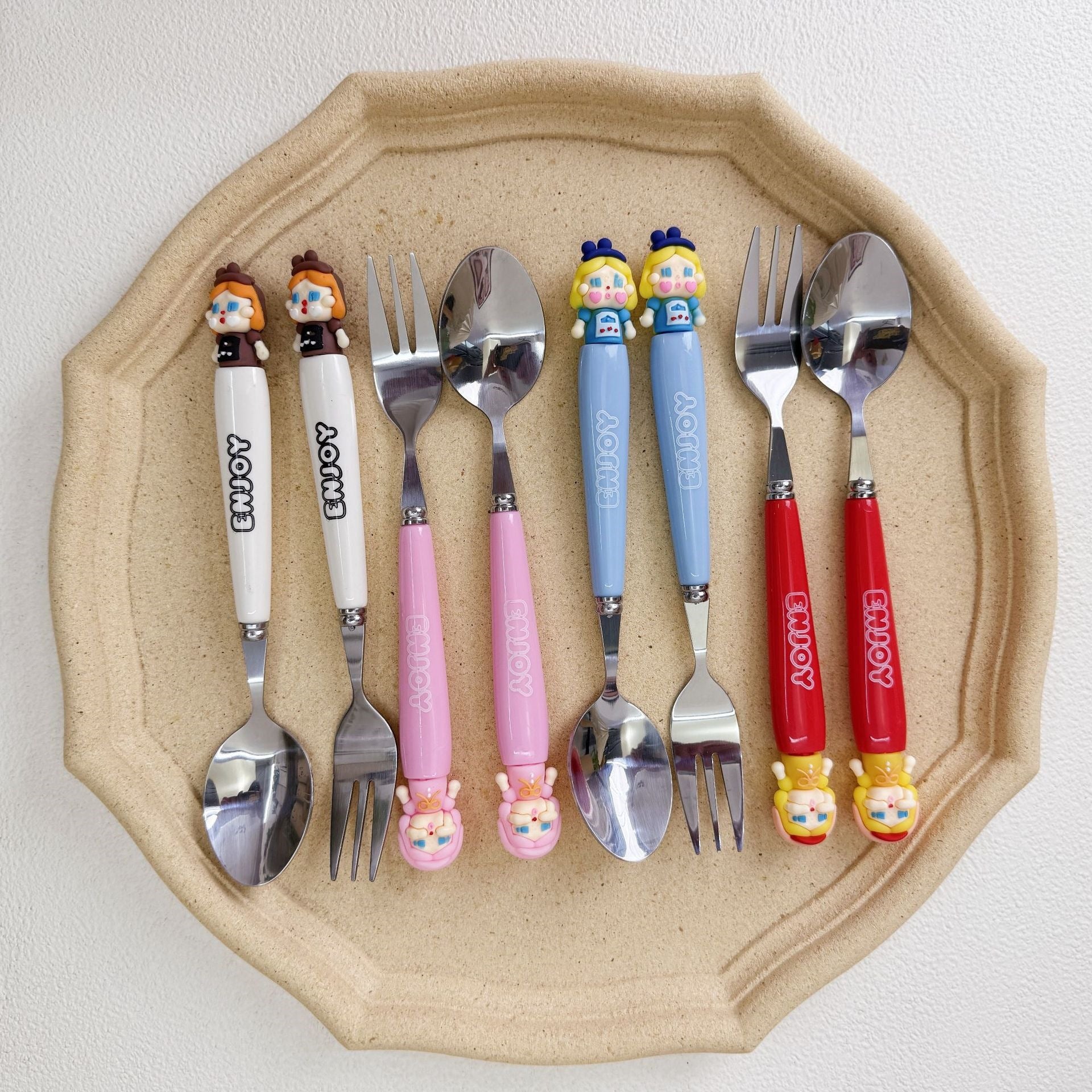 Cartoon Birthday Tableware Set Featuring Western Cutlery With Knife, Fork, And Spoon For Kids' Parties