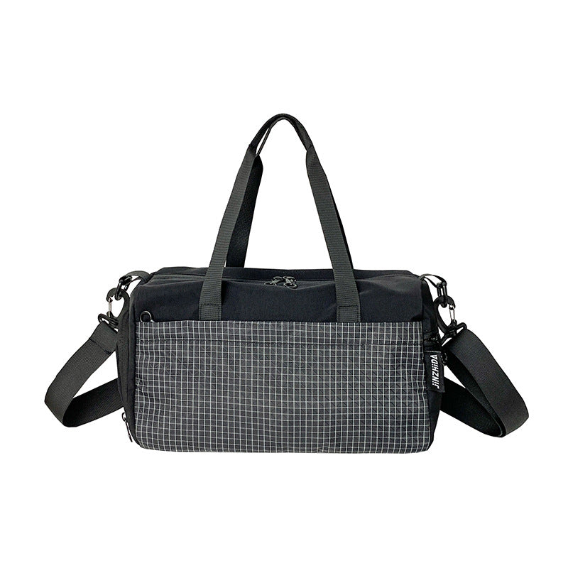 Color Block Square Polyester Travel Bag With Top Handle, Water Resistant Ladies Crossbody Bag
