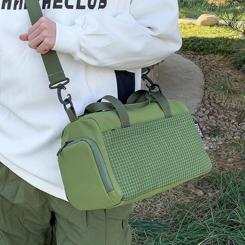 Color Block Square Polyester Travel Bag With Top Handle, Water Resistant Ladies Crossbody Bag