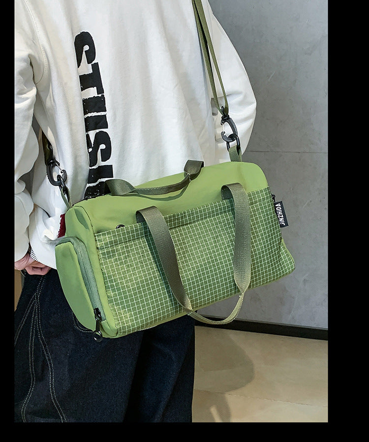 Color Block Square Polyester Travel Bag With Top Handle, Water Resistant Ladies Crossbody Bag
