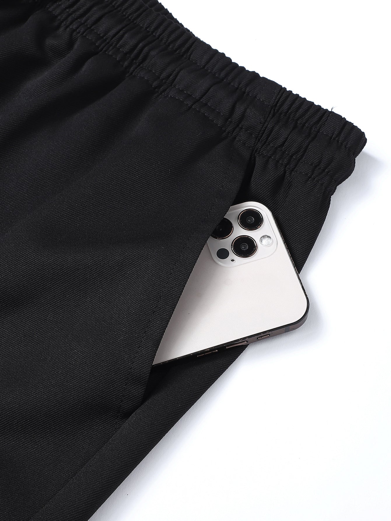 Men's Casual Solid Color Ankle-Length Cargo Pants In Polyester Fabric Featuring Multiple Pockets