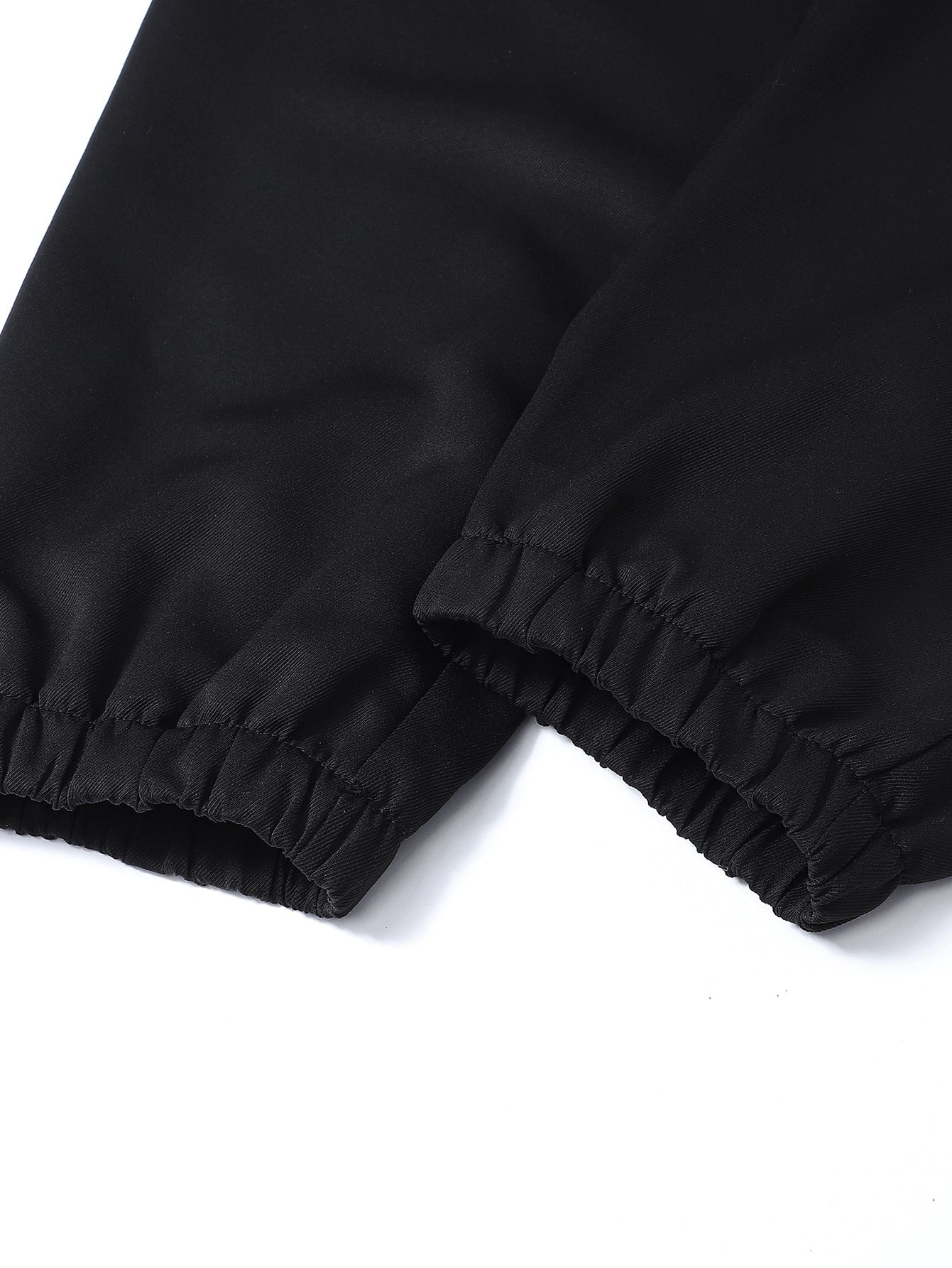 Men's Casual Solid Color Ankle-Length Cargo Pants In Polyester Fabric Featuring Multiple Pockets