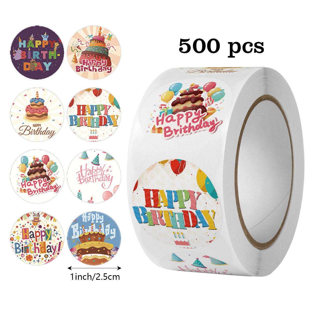 Birthday Cake Paper Stickers, Perfect For Birthday Celebrations And Party Decorations