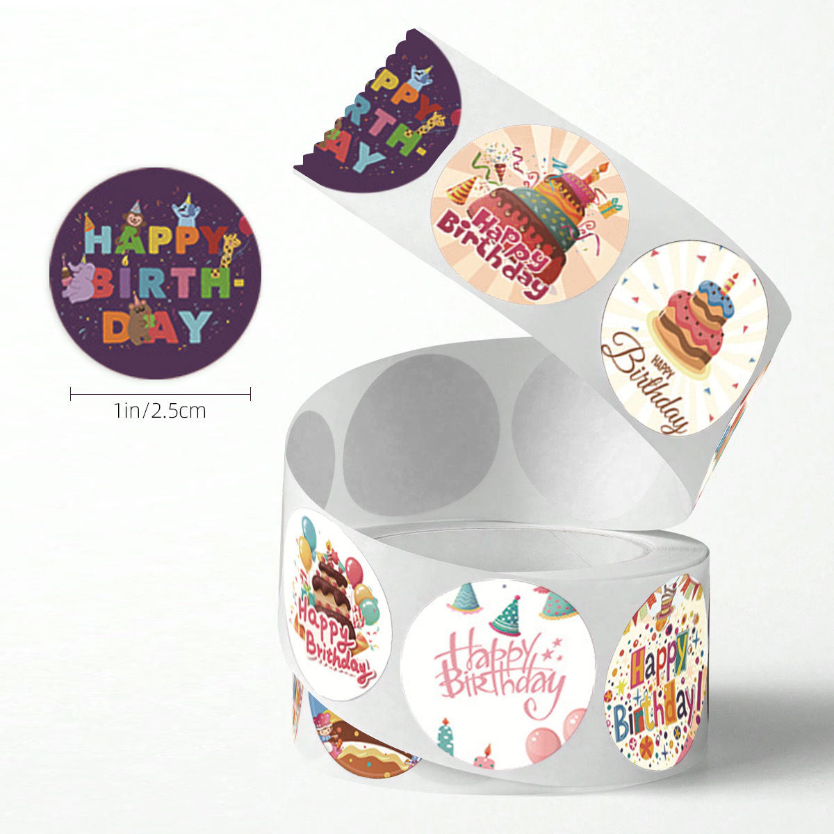 Birthday Cake Paper Stickers, Perfect For Birthday Celebrations And Party Decorations