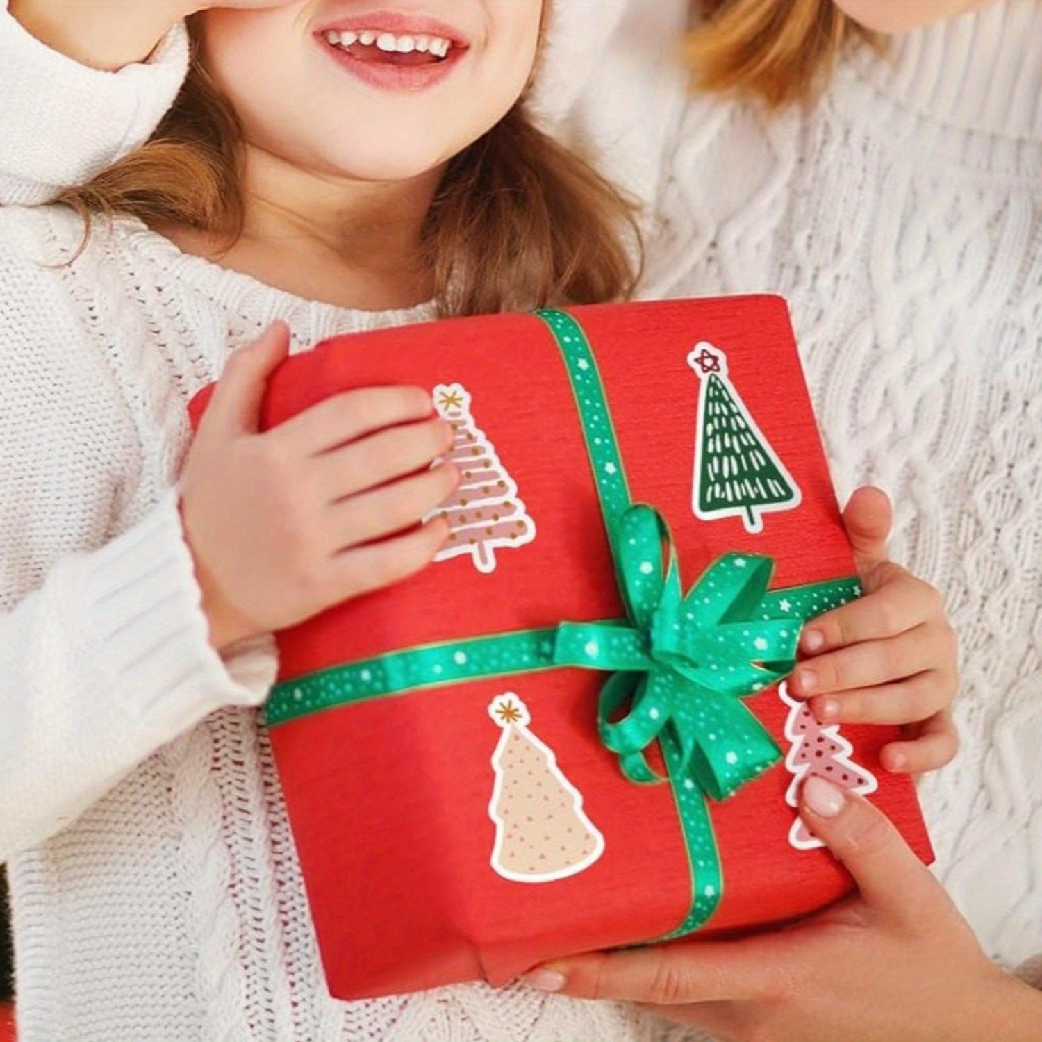 Christmas Tree Stickers For Festival Decoration, 1 Roll Of PVC Self-Adhesive Stickers Perfect For Holiday Crafts