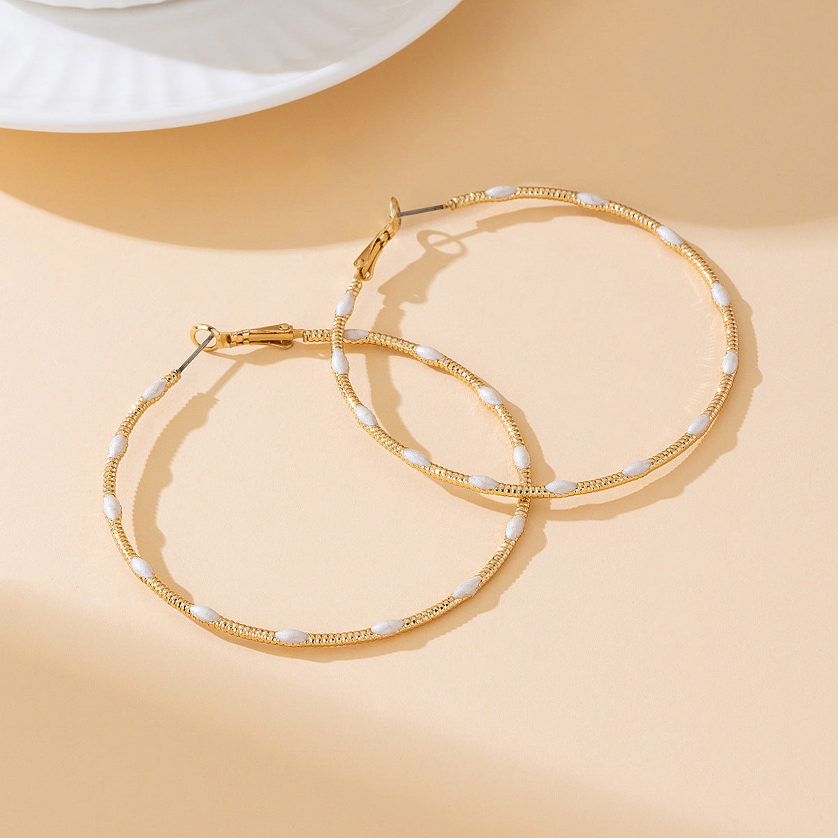 Exaggerated Large Circle Stud Earrings For Women In Gold Alloy With 304 Stainless Steel Posts