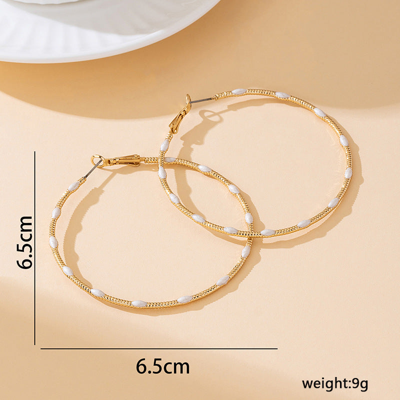 Exaggerated Large Circle Stud Earrings For Women In Gold Alloy With 304 Stainless Steel Posts