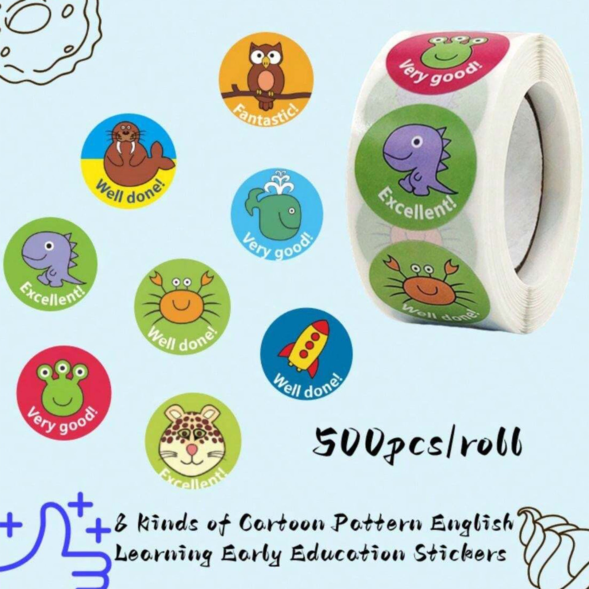 Animal Paper Stickers For School Use, Perfect For Decorating Notebooks And Stationery