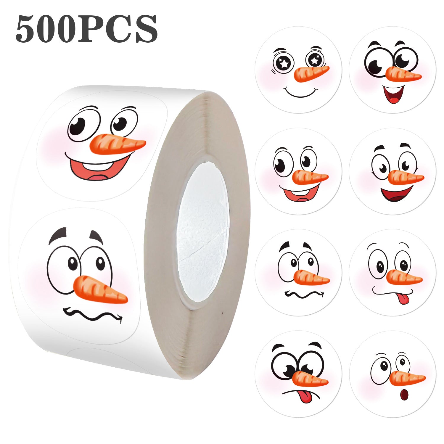 Christmas Snowman Stickers 1 Roll Featuring Copper Plate Material, Perfect For Holiday Decoration