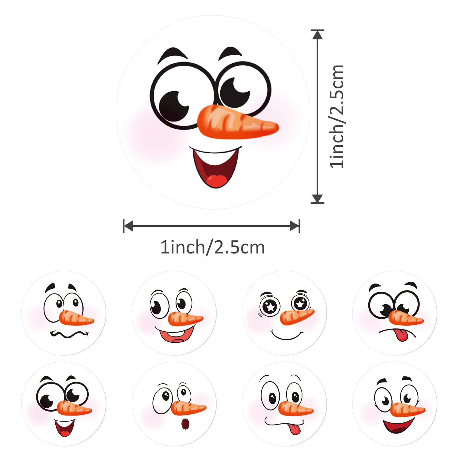 Christmas Snowman Stickers 1 Roll Featuring Copper Plate Material, Perfect For Holiday Decoration