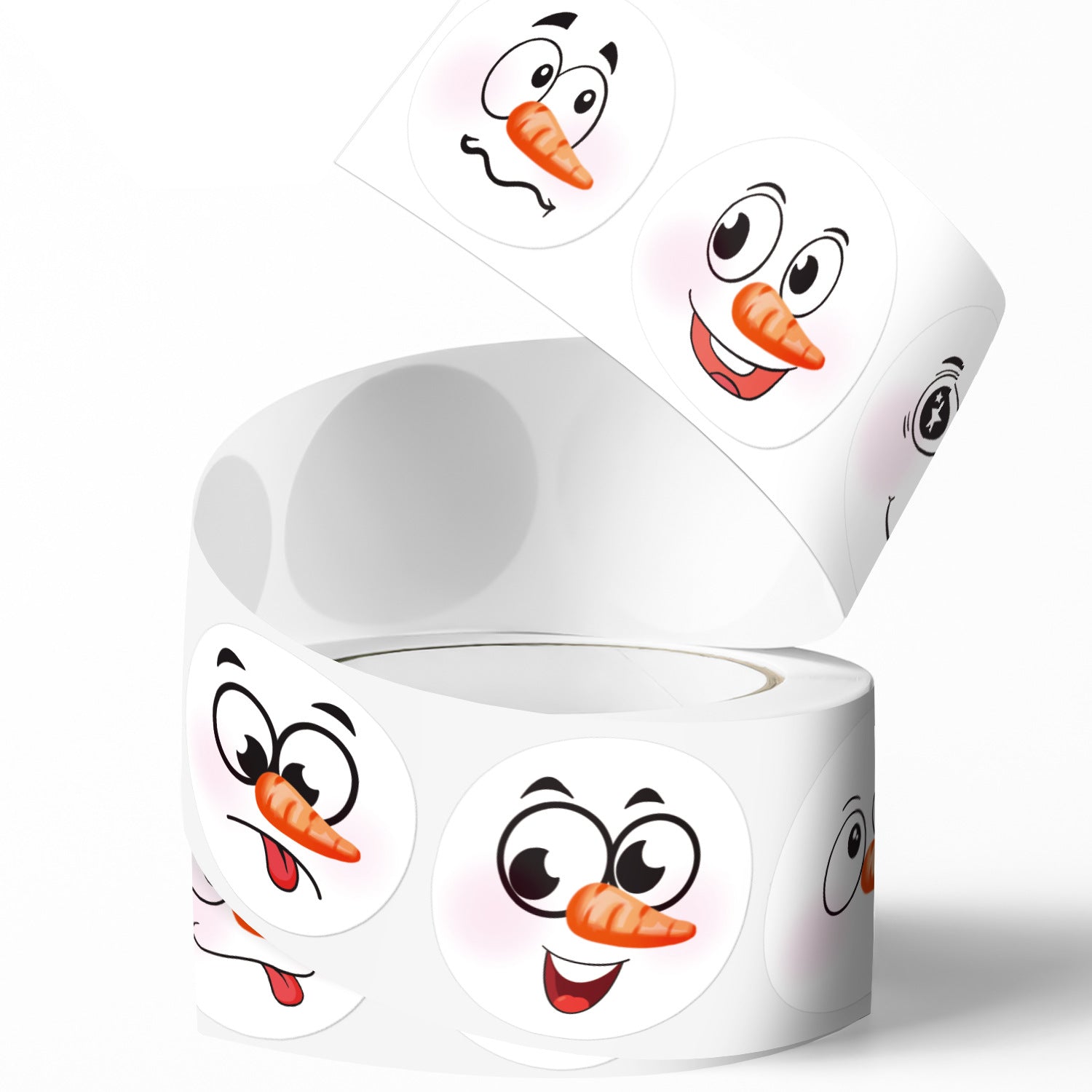 Christmas Snowman Stickers 1 Roll Featuring Copper Plate Material, Perfect For Holiday Decoration