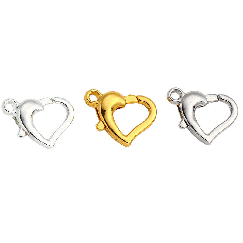14k Gold Filled Heart Shape Jewelry Accessory With Electroplated Finish Featuring Spring Ring Trigger And Lobster Clasp Closure, 1 PCS