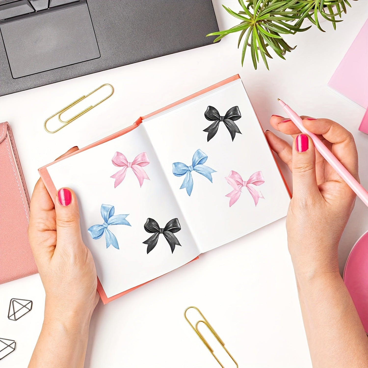 Bow Tie Paper Stickers, Creative Stationery For Decoration And Craft Projects