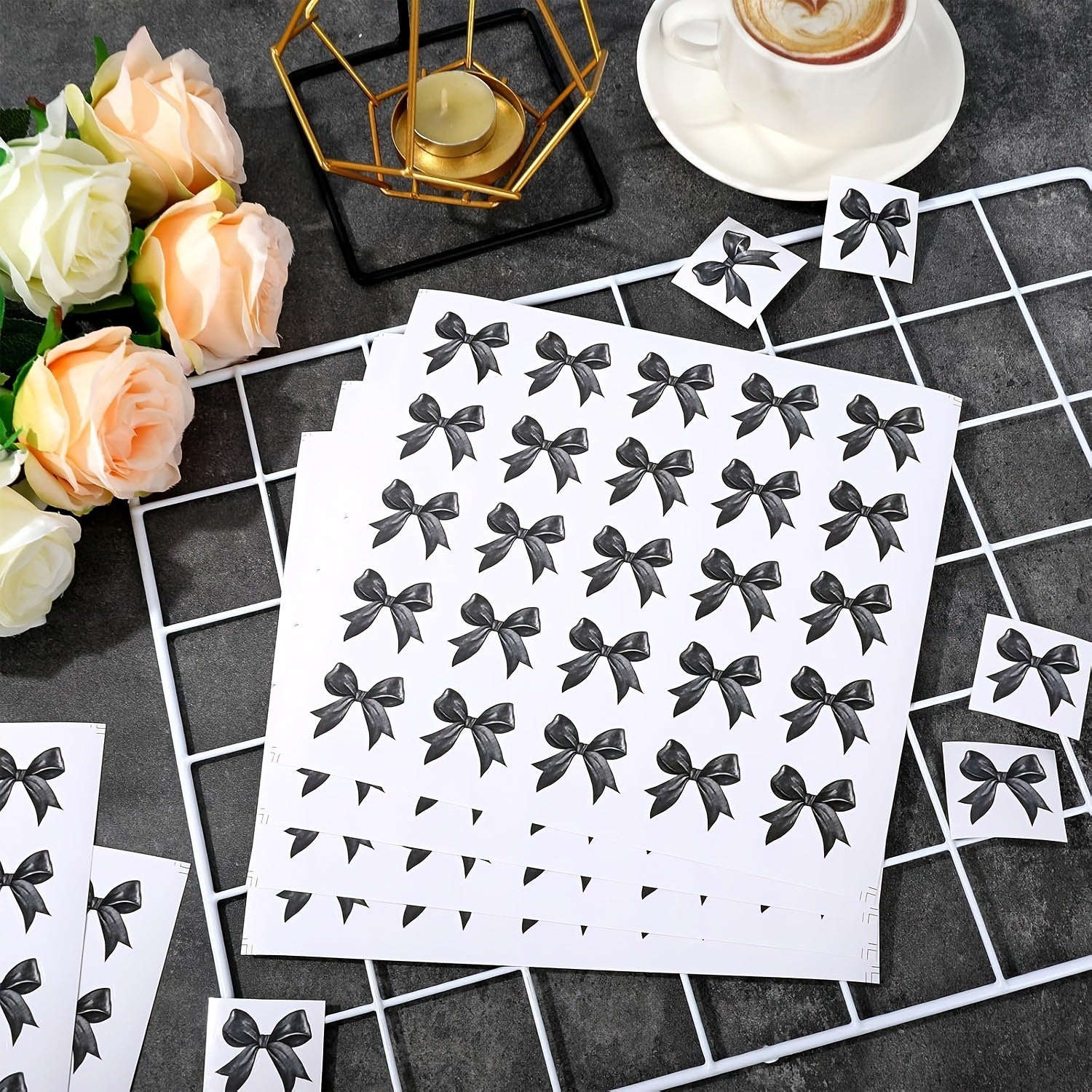 Bow Tie Paper Stickers, Creative Stationery For Decoration And Craft Projects
