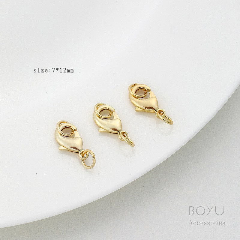 6 Mm Diameter Alloy Lobster Clasp With 18K Real Gold Plated Electroplated Finish For Jewelry Making