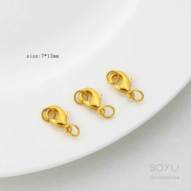 6 Mm Diameter Alloy Lobster Clasp With 18K Real Gold Plated Electroplated Finish For Jewelry Making