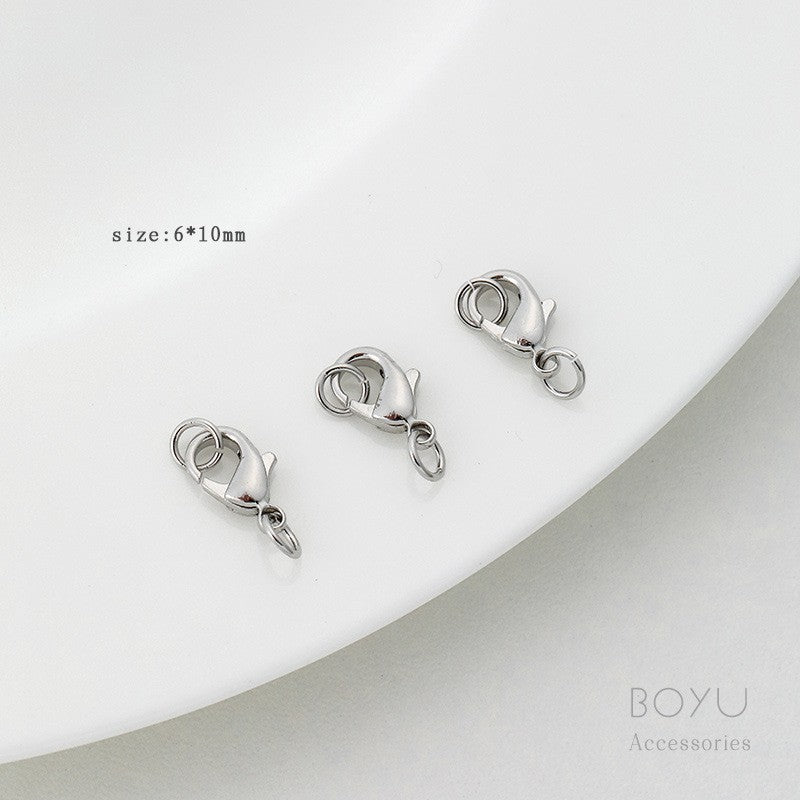 6 Mm Diameter Alloy Lobster Clasp With 18K Real Gold Plated Electroplated Finish For Jewelry Making