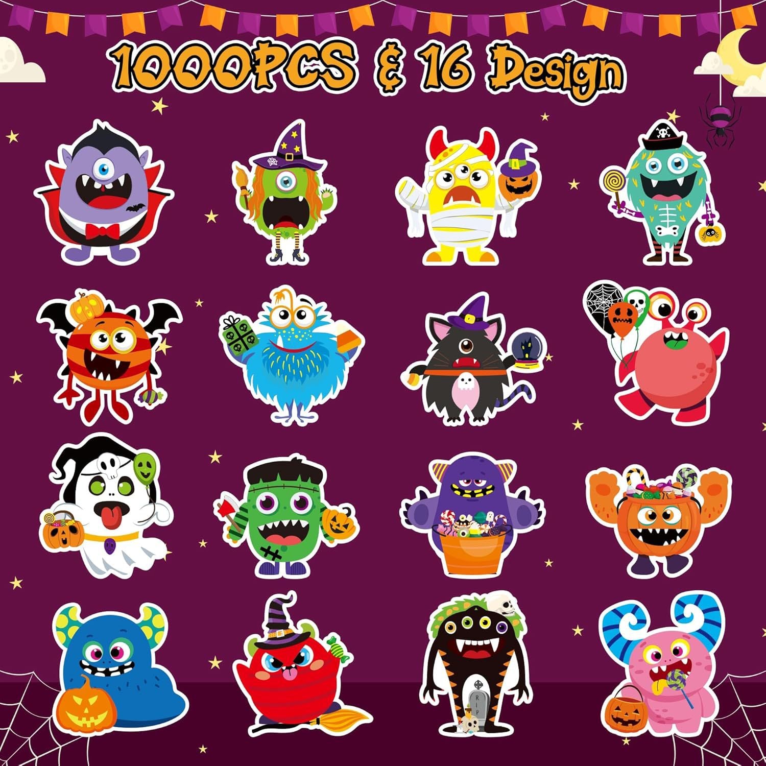 Halloween Graffiti Stickers In PVC Self-Adhesive Material, Perfect For Festival Decoration
