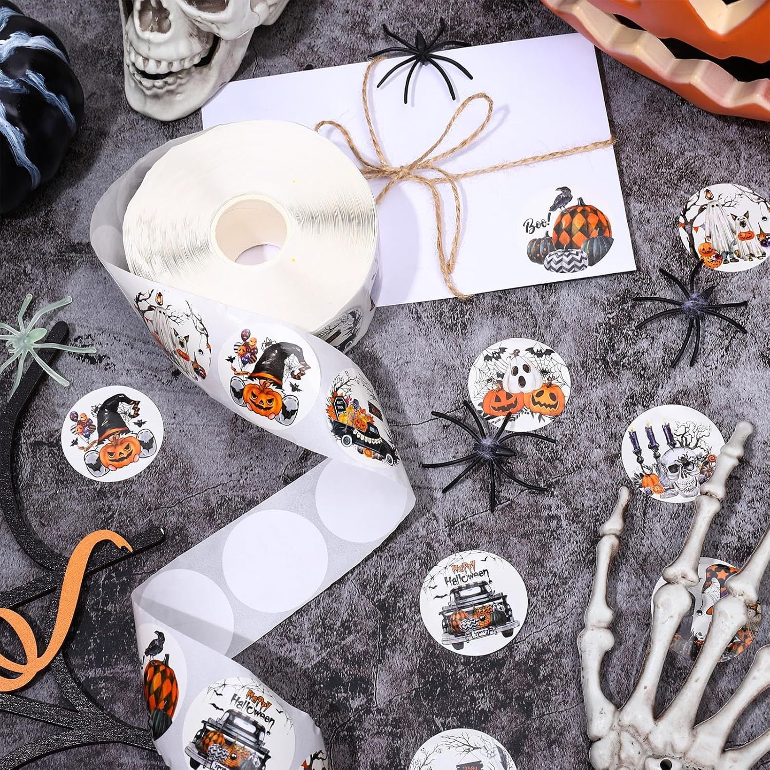 Halloween Graffiti Stickers In 1 Roll, PVC Self-Adhesive Festival Stationery For Creative Decoration