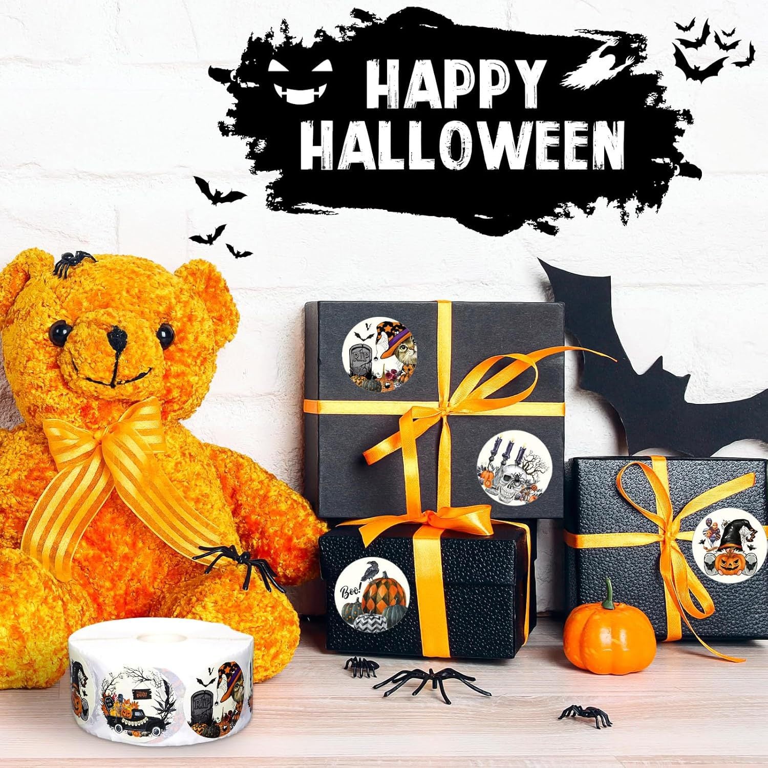 Halloween Graffiti Stickers In 1 Roll, PVC Self-Adhesive Festival Stationery For Creative Decoration