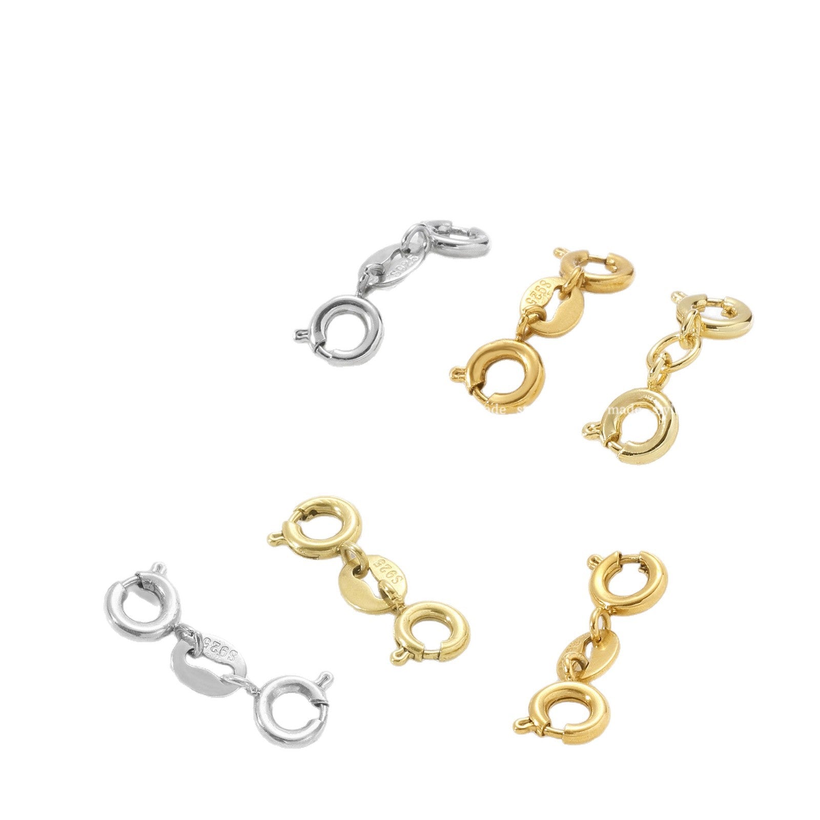 Electroplated Jewelry Buckle With Spring Ring Trigger Clasp Closure, 18K Real Gold Plated Copper, Diameter 5mm, 1 PCS/Package