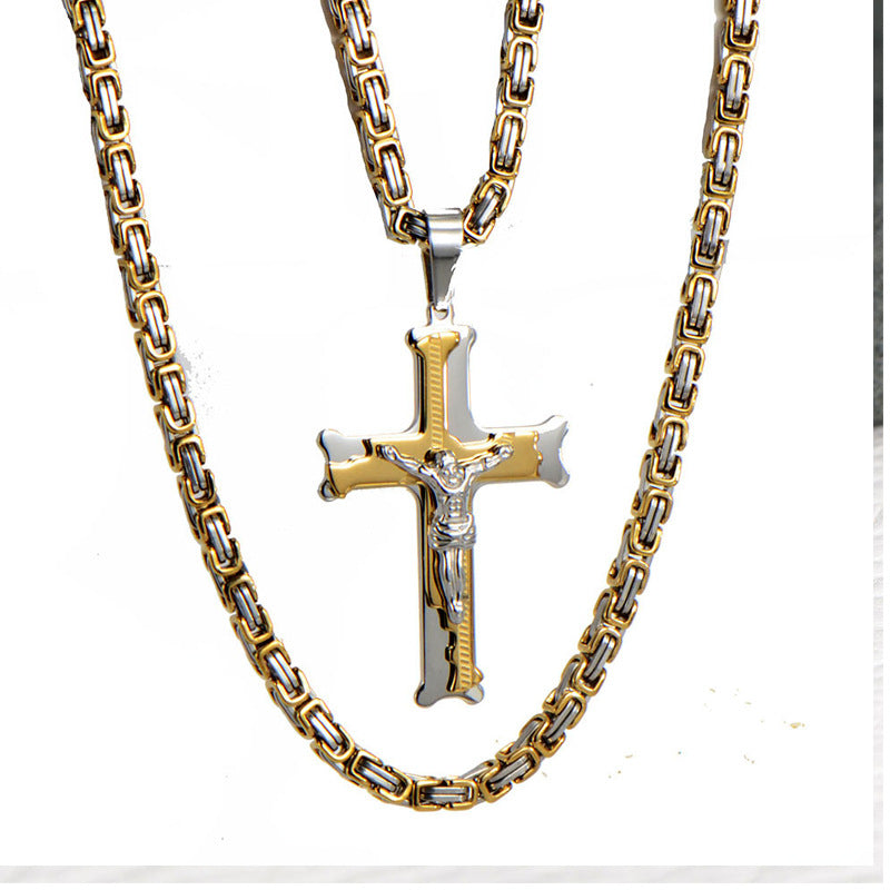 New Style Men's Cross Pendant In 304 Stainless Steel, Durable And Stylish Jewelry