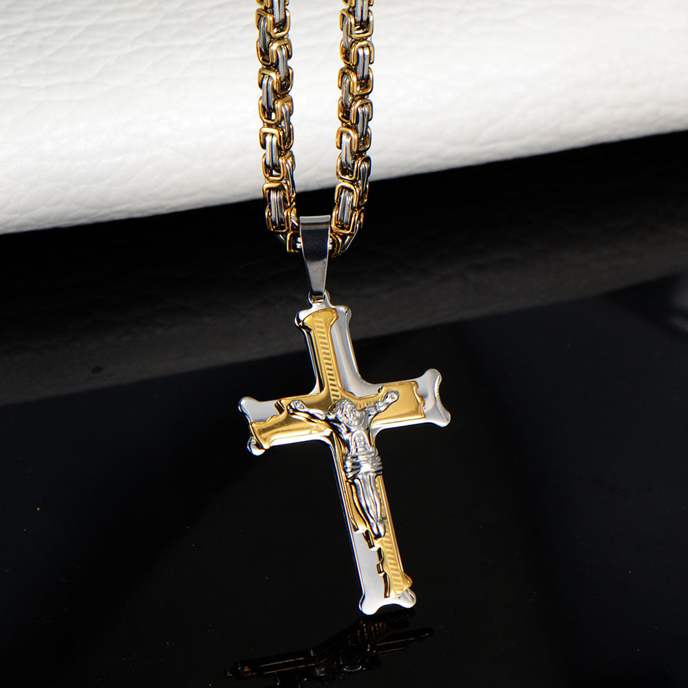 New Style Men's Cross Pendant In 304 Stainless Steel, Durable And Stylish Jewelry