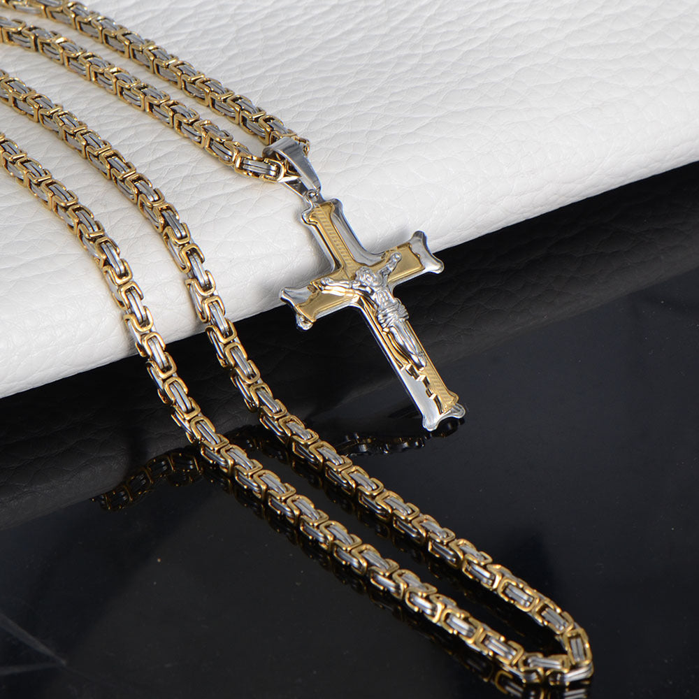 New Style Men's Cross Pendant In 304 Stainless Steel, Durable And Stylish Jewelry