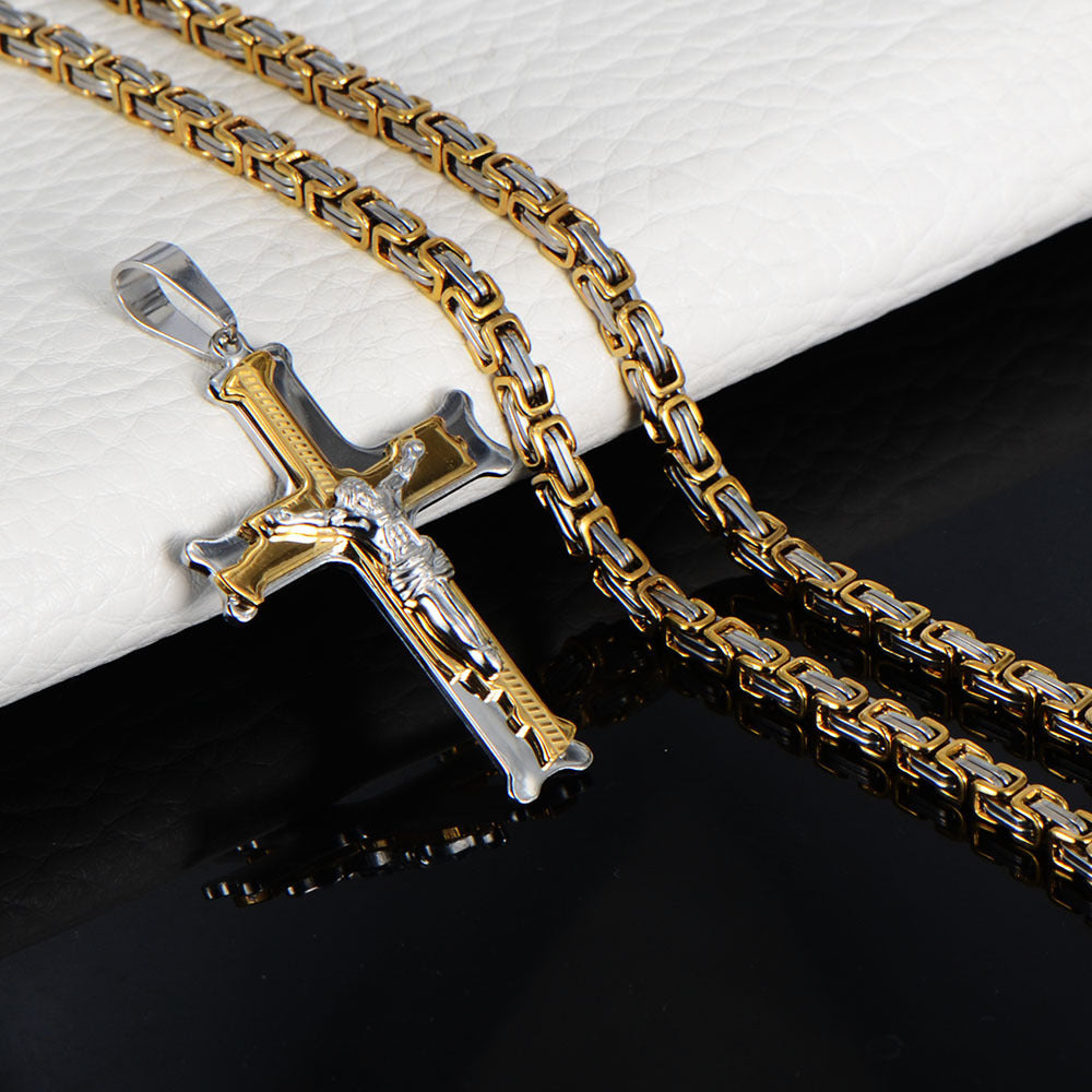 New Style Men's Cross Pendant In 304 Stainless Steel, Durable And Stylish Jewelry