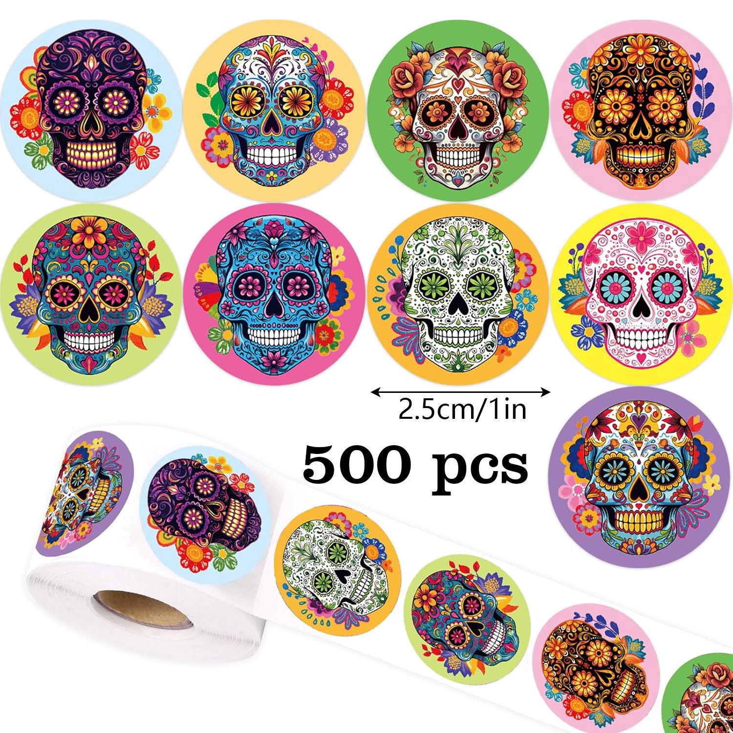 Halloween Skull Stickers For Party, PVC Self-Adhesive Decals Perfect For Halloween Decorations