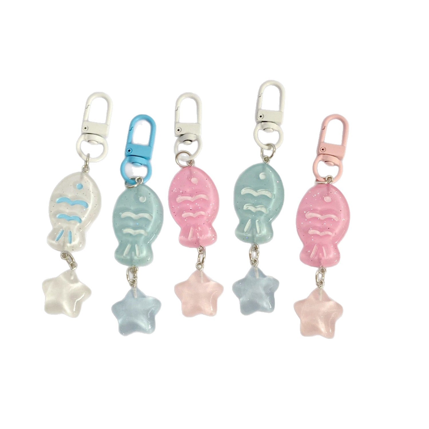 Handmade Fish Key Chain In Colour, Cute Style With Plastic Material, Perfect Summer Accessory