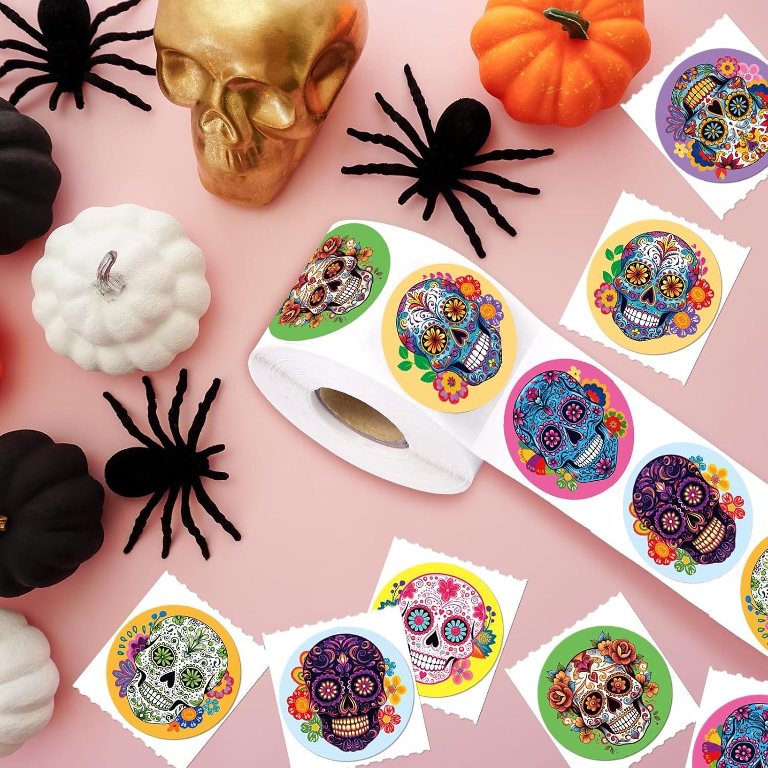 Halloween Skull Stickers For Party, PVC Self-Adhesive Decals Perfect For Halloween Decorations