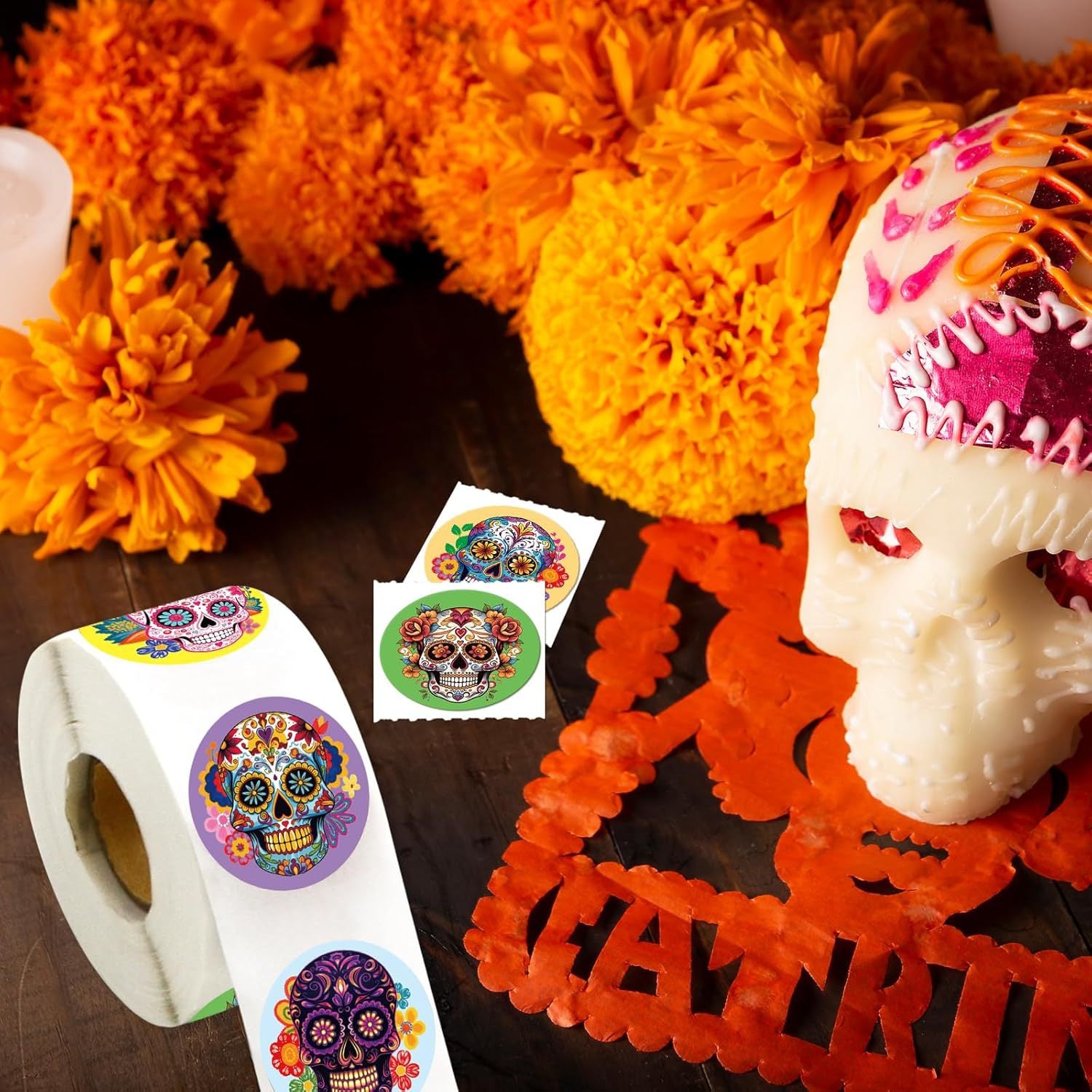 Halloween Skull Stickers For Party, PVC Self-Adhesive Decals Perfect For Halloween Decorations