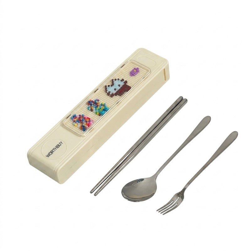 Cute Foldable Tableware Featuring Durable 316 Stainless Steel Inner Liner For Portable Kitchen And Drinking Use