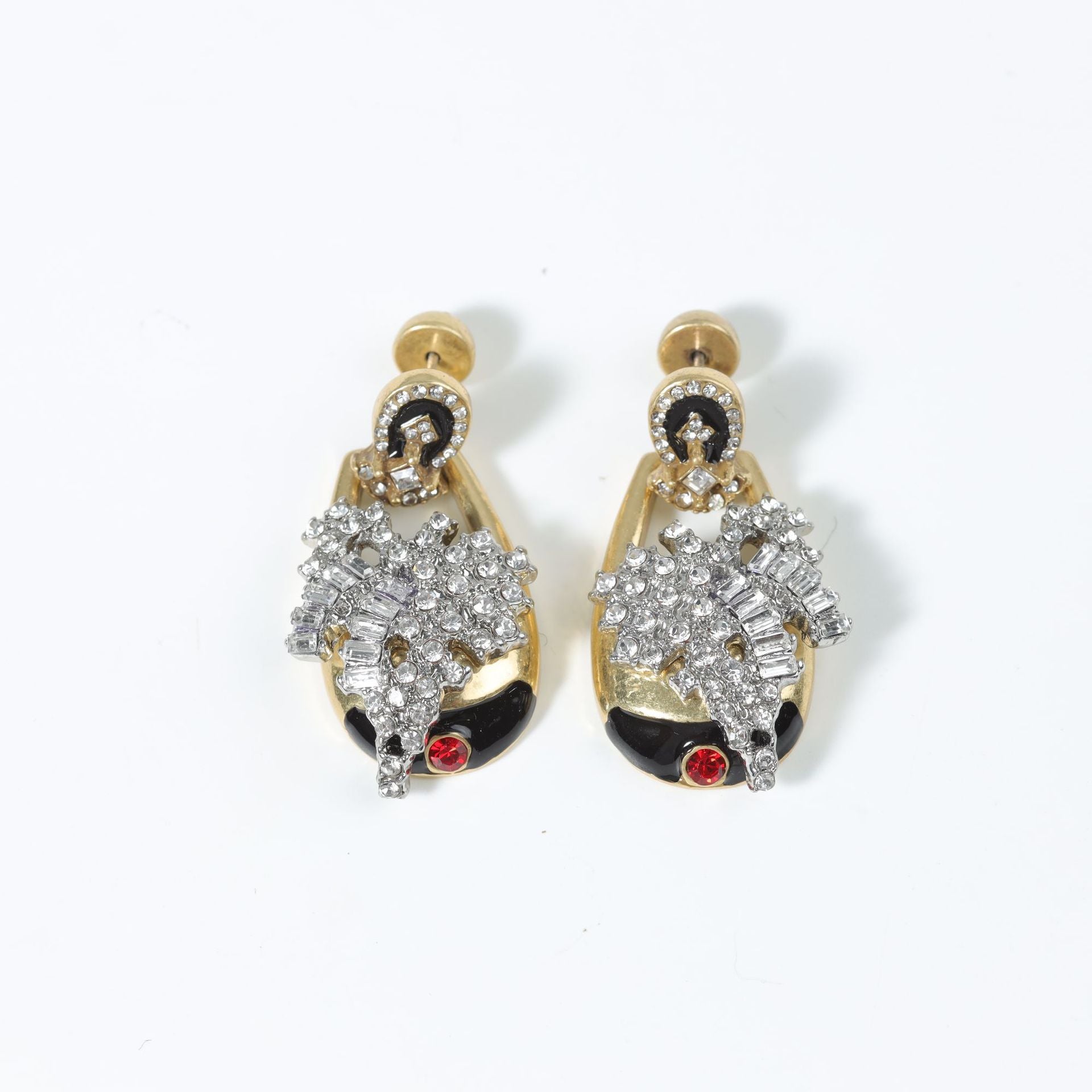 Butterfly Enamel Stud Earrings For Women With 925 Sterling Silver Posts And Electroplated Copper Alloy Featuring Rhinestone Inlay