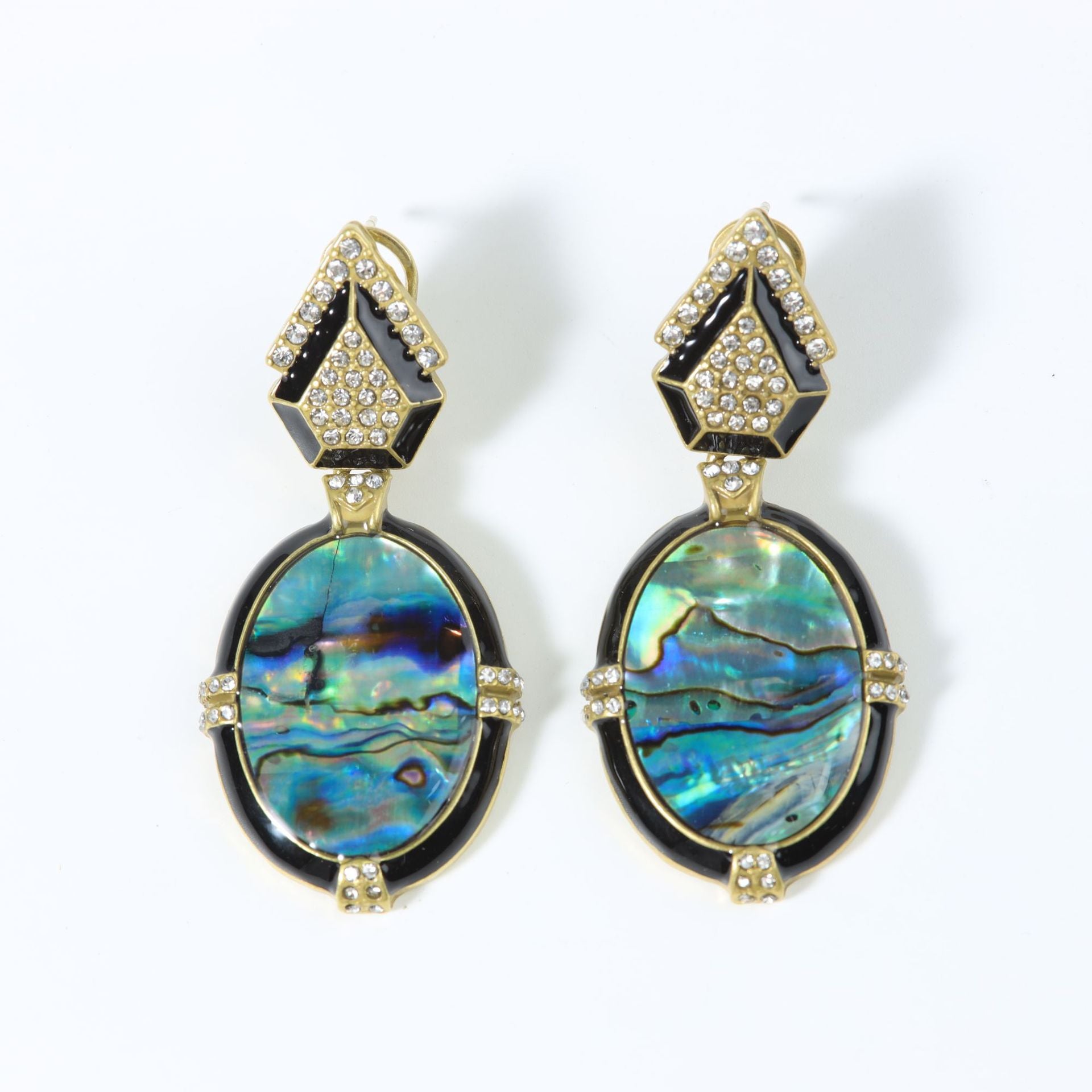 Butterfly Enamel Stud Earrings For Women With 925 Sterling Silver Posts And Electroplated Copper Alloy Featuring Rhinestone Inlay
