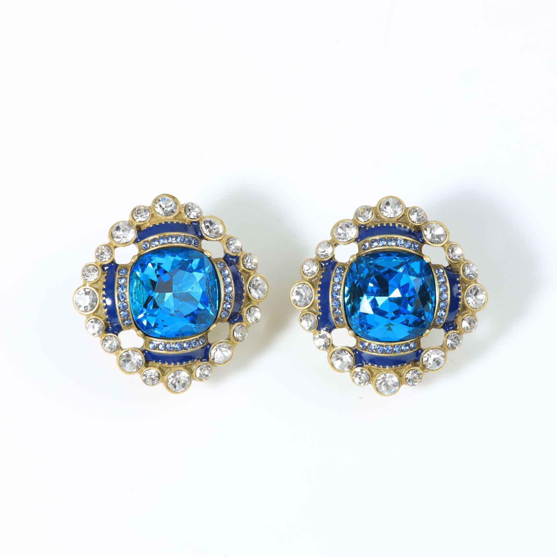 Butterfly Enamel Stud Earrings For Women With 925 Sterling Silver Posts And Electroplated Copper Alloy Featuring Rhinestone Inlay