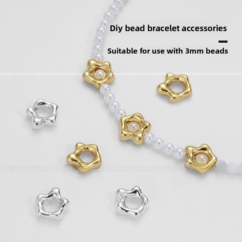 Flowers Copper Spacer Bars With Hole Size 3~3.9mm Featuring Electroplated 14K Real Gold Plated Finish, 1 PCS Package