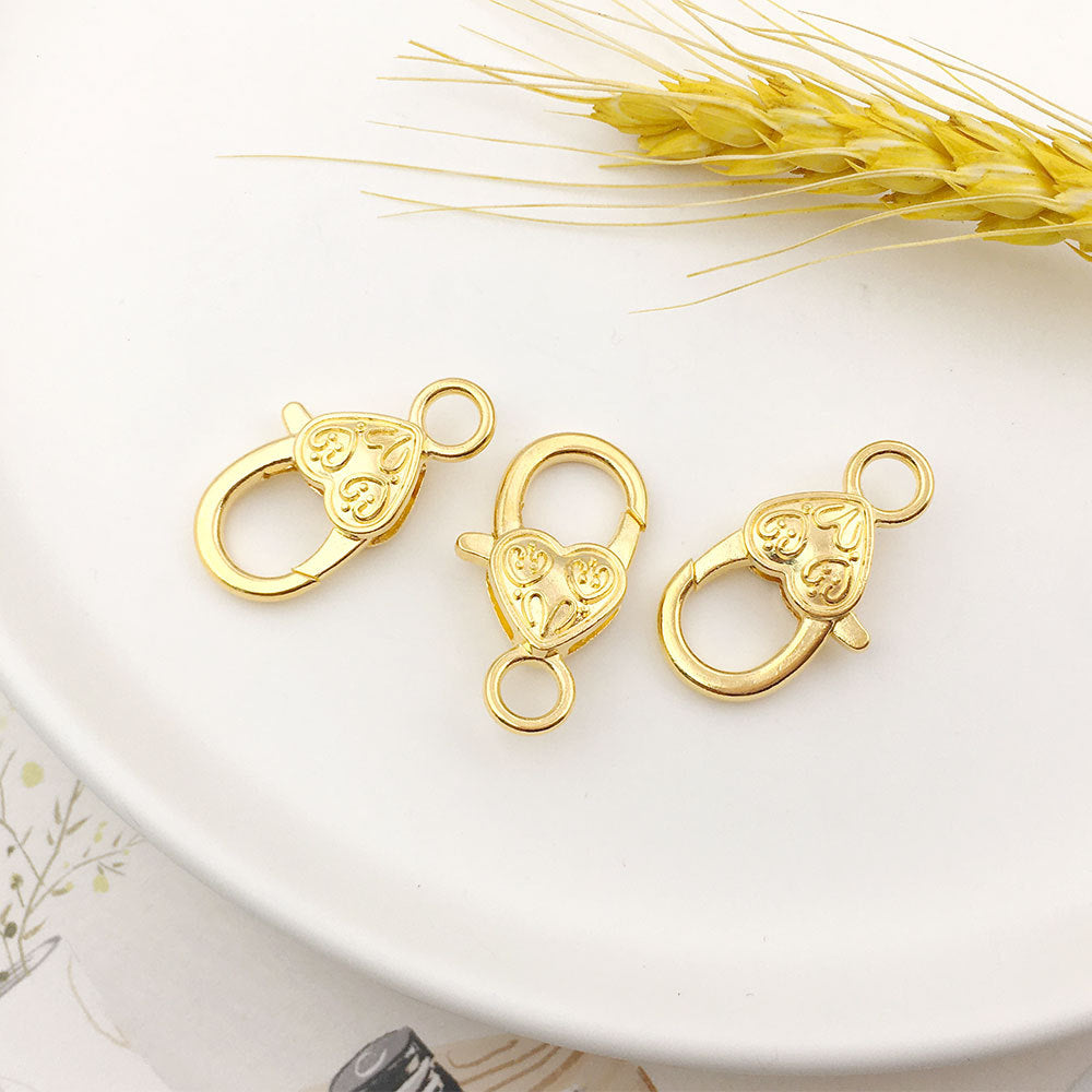 Heart Shape Alloy Jewelry Accessory With Electroplated Finish And Gold Lobster Trigger Clasp Closure In Sweet Style