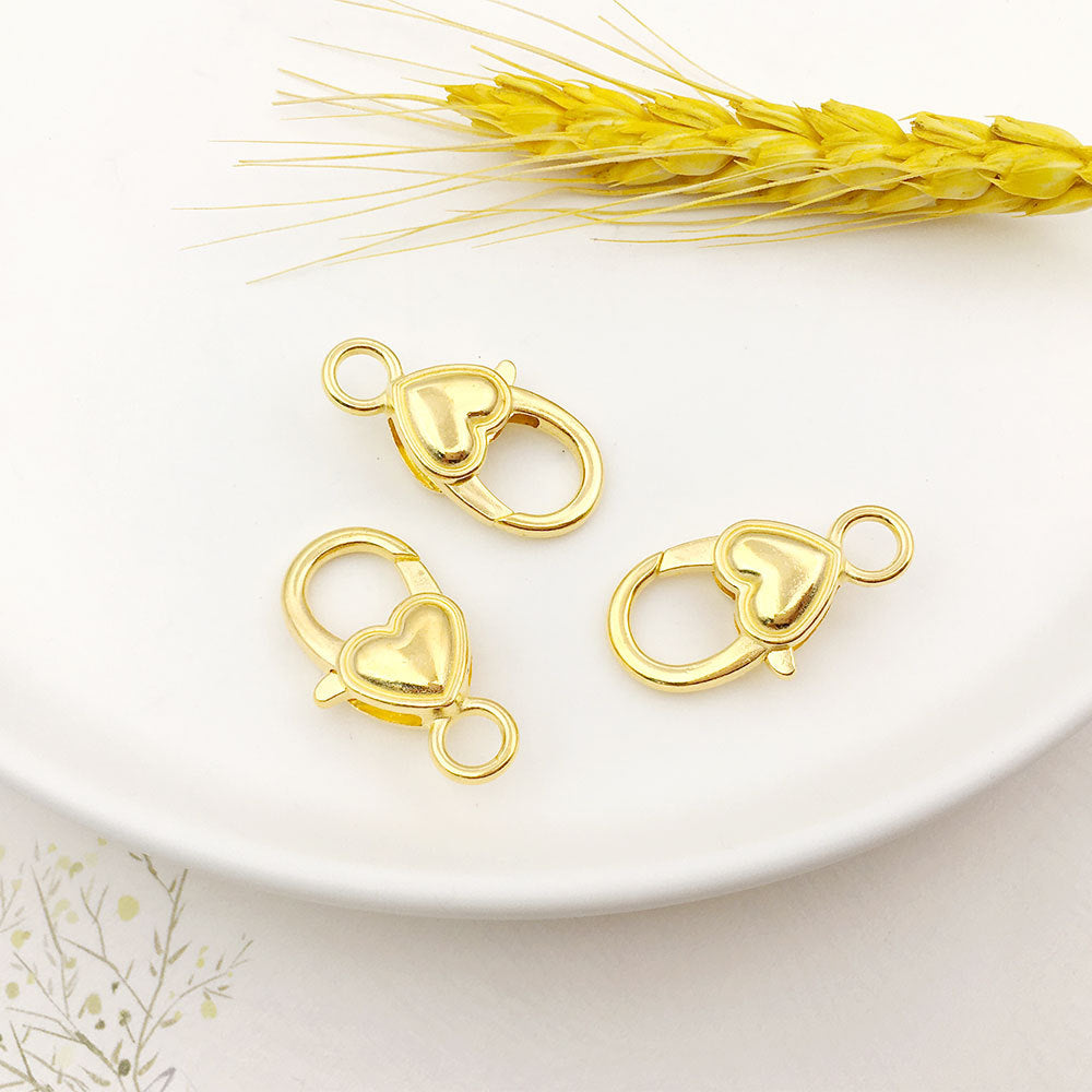 Heart Shape Alloy Jewelry Accessory With Electroplated Finish And Gold Lobster Trigger Clasp Closure In Sweet Style