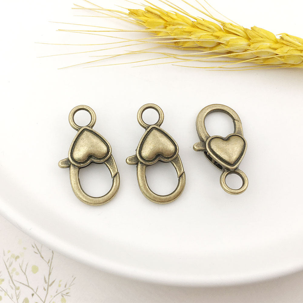 Heart Shape Alloy Jewelry Accessory With Electroplated Finish And Gold Lobster Trigger Clasp Closure In Sweet Style