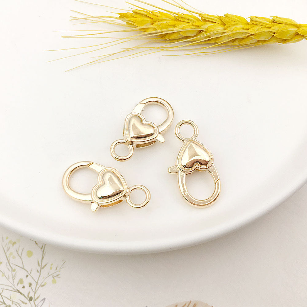 Heart Shape Alloy Jewelry Accessory With Electroplated Finish And Gold Lobster Trigger Clasp Closure In Sweet Style
