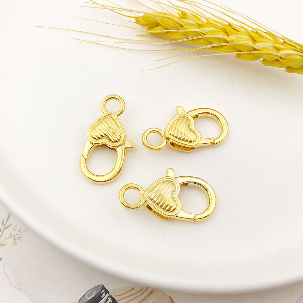 Heart Shape Alloy Jewelry Accessory With Electroplated Finish And Gold Lobster Trigger Clasp Closure In Sweet Style