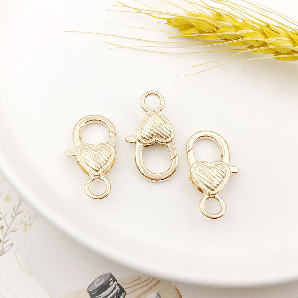 Heart Shape Alloy Jewelry Accessory With Electroplated Finish And Gold Lobster Trigger Clasp Closure In Sweet Style