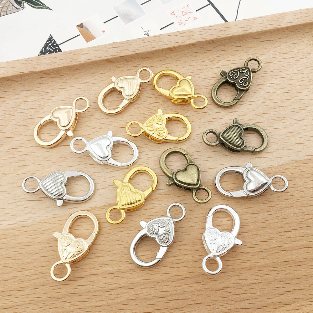 Heart Shape Alloy Jewelry Accessory With Electroplated Finish And Gold Lobster Trigger Clasp Closure In Sweet Style